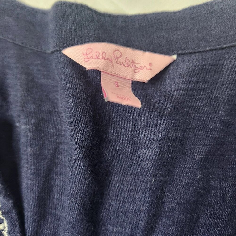 Lilly Pulitzer Women's Small Noelle Tunic Navy Beaded - Picture 7 of 8